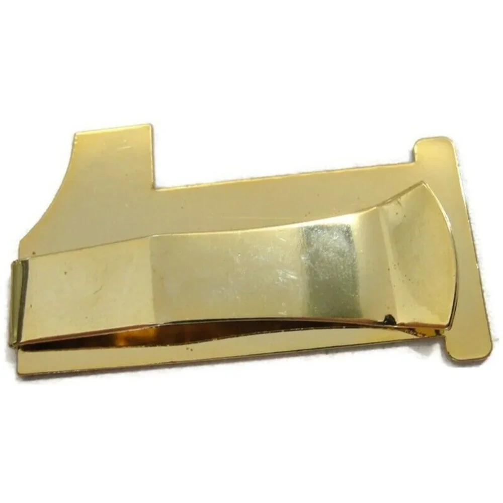 Vintage #1 Grandpa Money Clip Gold Tone Men Wallet ID Credit Card Holder